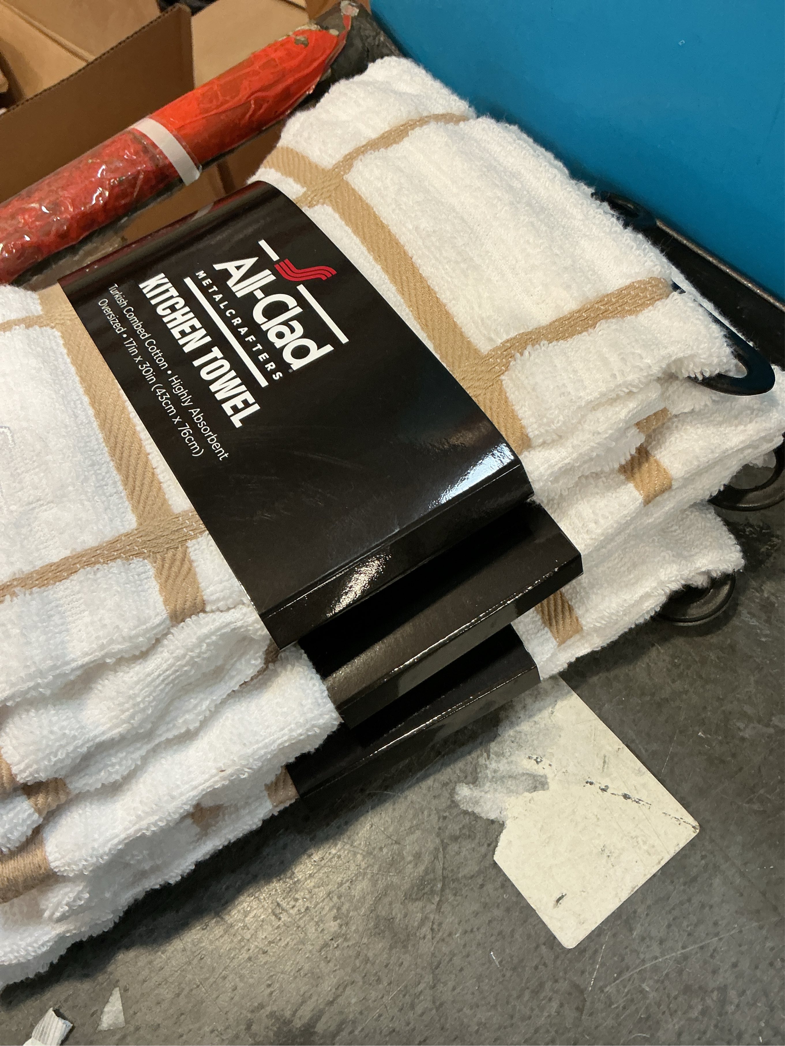 All-Clad Checked Kitchen Towel: Highly Absorbent, Super Soft Long Lasting - 100% Cotton, 17x30 Tea Towel for Cleaning & Drying Dishes, Pans, Glassware, or Countertops, (1-Pack), Cappuccino