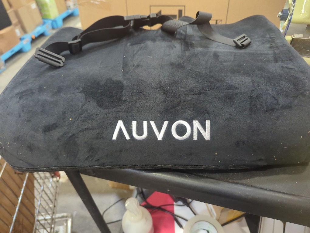 AUVON Wheelchair Seat Cushion, Thigh Slope Design for Long Sitting Comfort | Ergonomic Memory Foam Chair Cushion, U-Cutout for Sciatica & Back Relief, Waterproof Cover, Anti-Sore & Ulcer, Buckle Strap