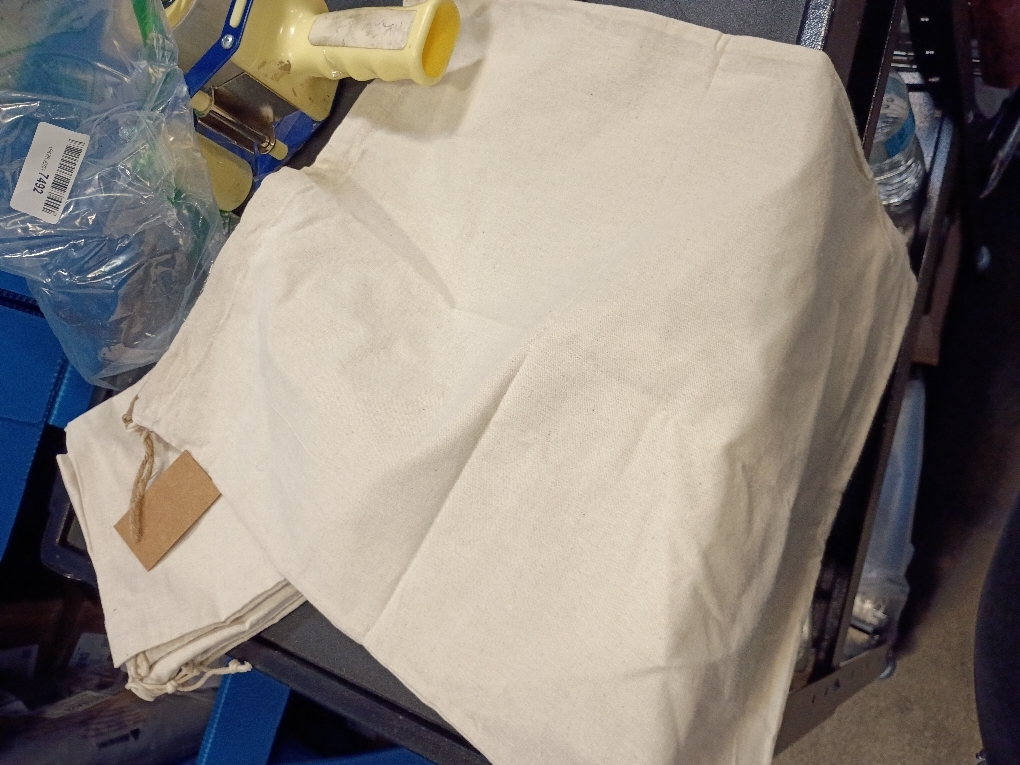 LEAFICO Cotton Storage Bags – X-Large 14x17 Inch (5-Pack) – Reusable Muslin Bags with Drawstrings – Biodegradable Canvas Fabric Sacks – Perfect for Bread, Bulk Produce, Potatoes, Onions, Shoes