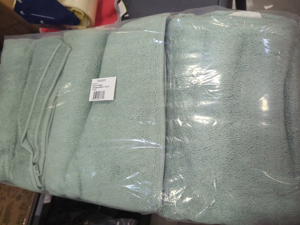 Set of 3 Color Green Bath towel