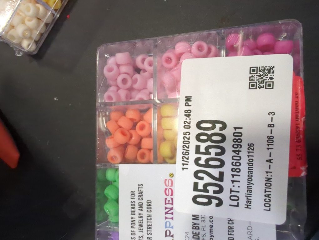 Giant Crayon Bead Box, Pony Beads with Smooth Surface Craft Assortment Colors (6x 9mm/18colors/1800 beads)