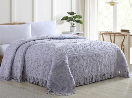 Beatrice Home Fashions Medallion Chenille Bedspread or Sham Lavender