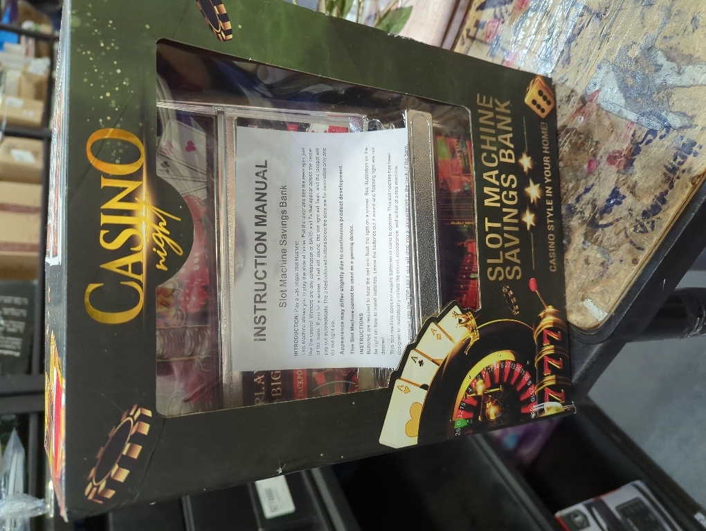 Liberty Imports Lucky Sevens Jumbo Slot Machine Casino Toy Piggy Bank Replica with Flashing Lights and Jackpot Sounds