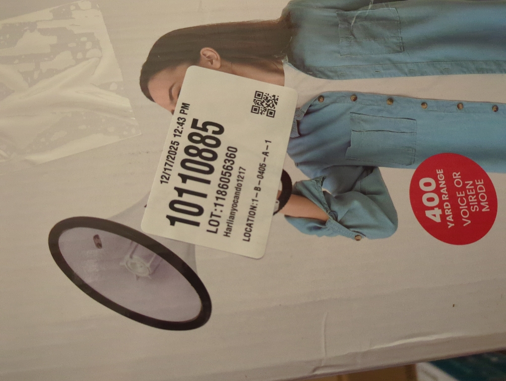 Pyle 50-Watt Portable Megaphone with Siren, MP3 Input, Adjustable Volume, Shoulder Strap, Lightweight White Bullhorn - White