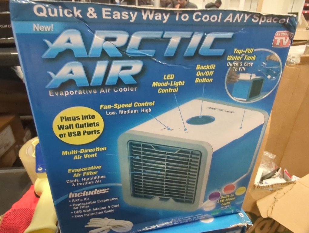 Arctic Air Evaporative Air Cooler by Ontel - Powerful, Quiet, Lightweight and Portable Space Cooler with Hydro-Chill Technology For Bedroom, Office, Living Room & More,Blue