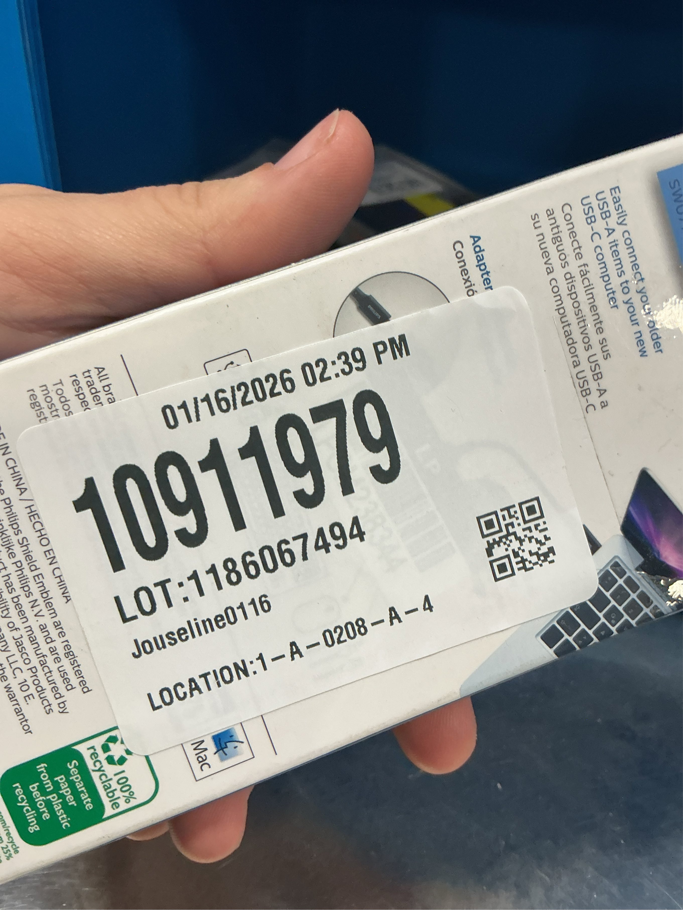 Philips 6 USB-C to USB 3.1 Female Adapter Black