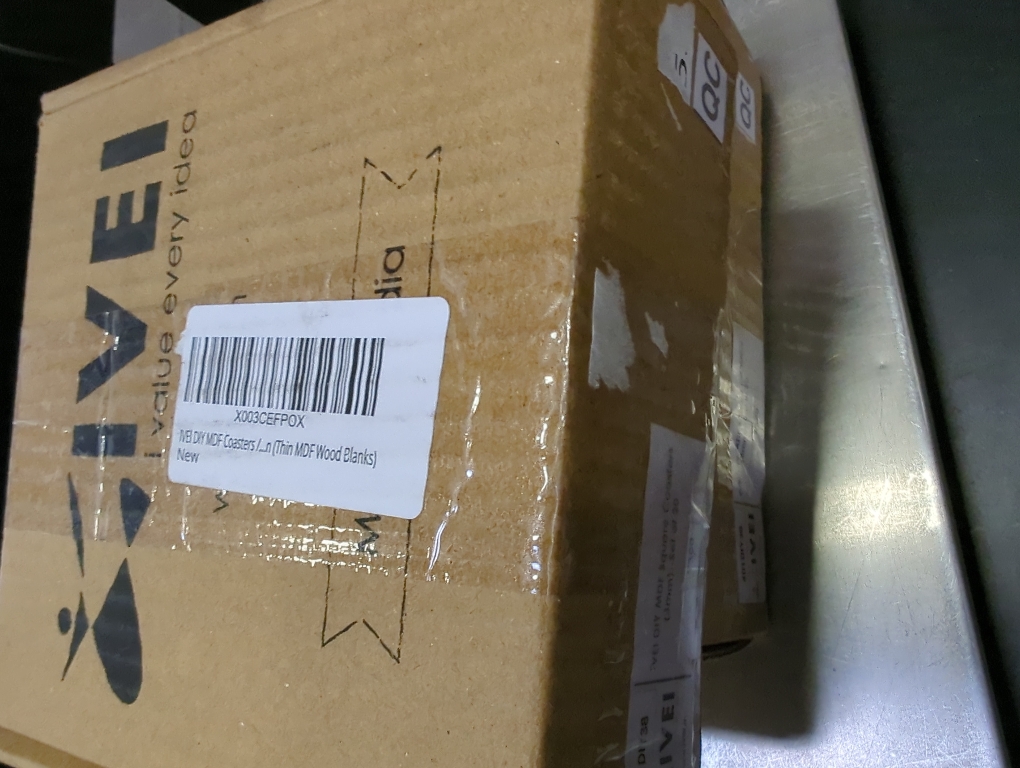 2pk IVEI DIY MDF Coasters/Thin Wood Blanks/Keyrings/Magnets/Boxes for Painting, Decoupage, Resin Art Work & Decoration (Thin MDF Wood Blanks)