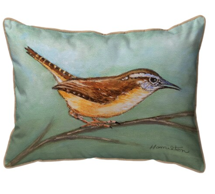 Betsy Drake Wren Large Indoor/Outdoor Pillow