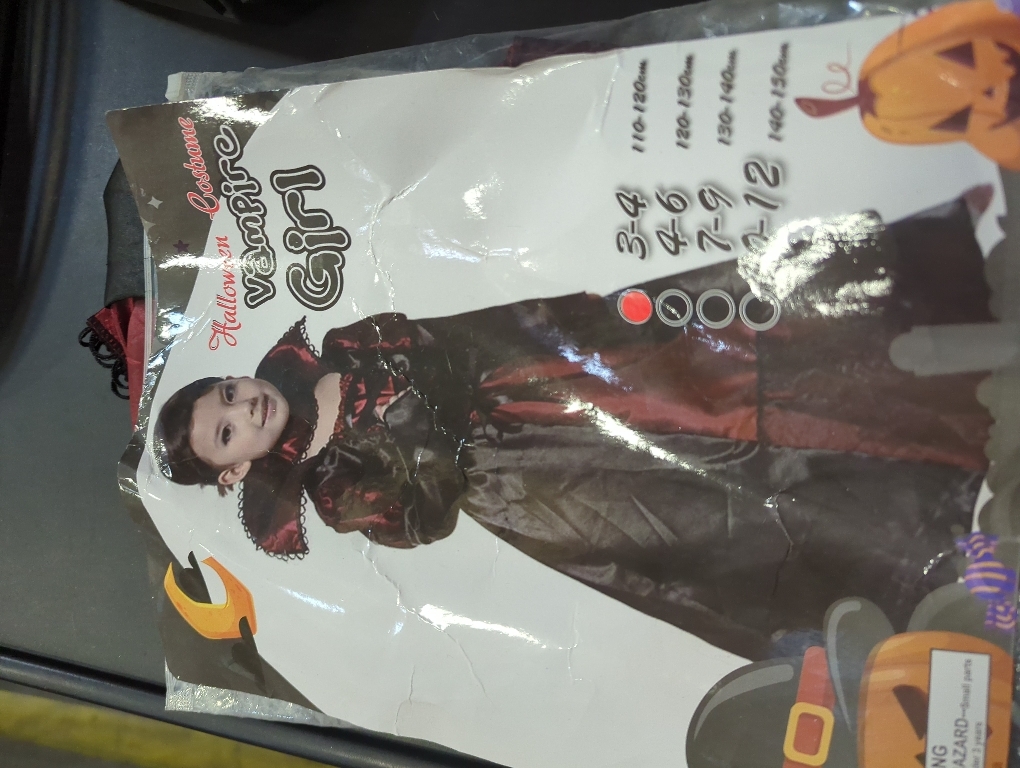 Size 3-4 Girls Gothic Vampire Halloween Costumes Vampiress Dress Cosplay