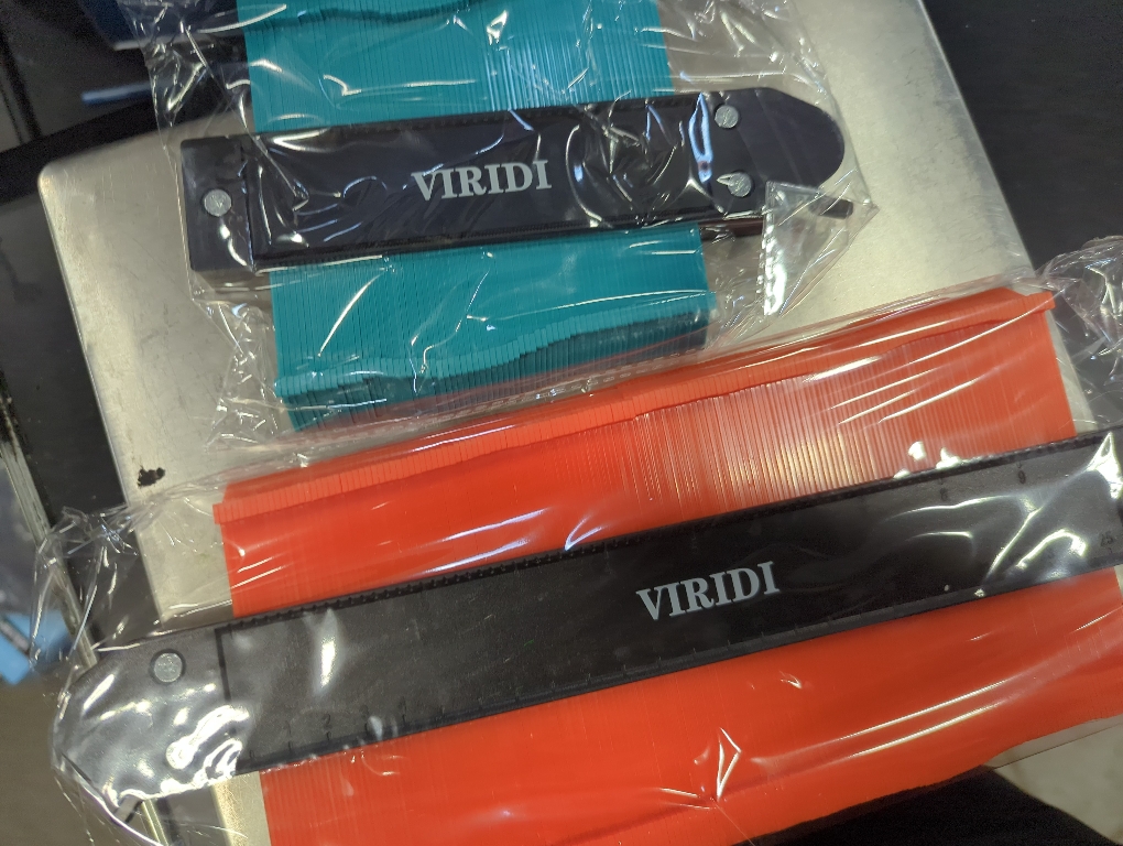 Contour Gauge with Lock, 2pcs 5&10 inch Profile Gauge Smart Measure Ruler Contour Duplicator Carpenter Tool for Vinyl Cutter Plank Install - Instant Template Instrument for Measuring and Cutting Wood