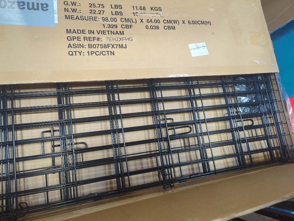 Size 24x36 Color Black Amazon Basics Foldable Octagonal Metal Exercise Dog Playpen - Indoor/Outdoor, Single Door, Medium (8 Panels, 24 x 36), Easy to assemble and store, 36 - Medium, Black