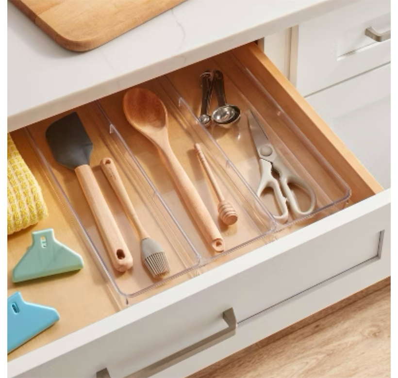 15 Lazy Susan Turn Table - Brightroom & 3 Compartment Plastic Drawer Flatware Organizer - Brightroom & 6 Compartment Organizer White - Brightroom