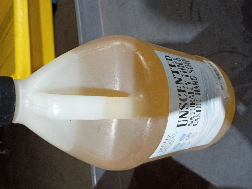 Adams Handmade Soap Thick Organic Castile Liquid Hand Soap 1 Gallon Refill- Unscented