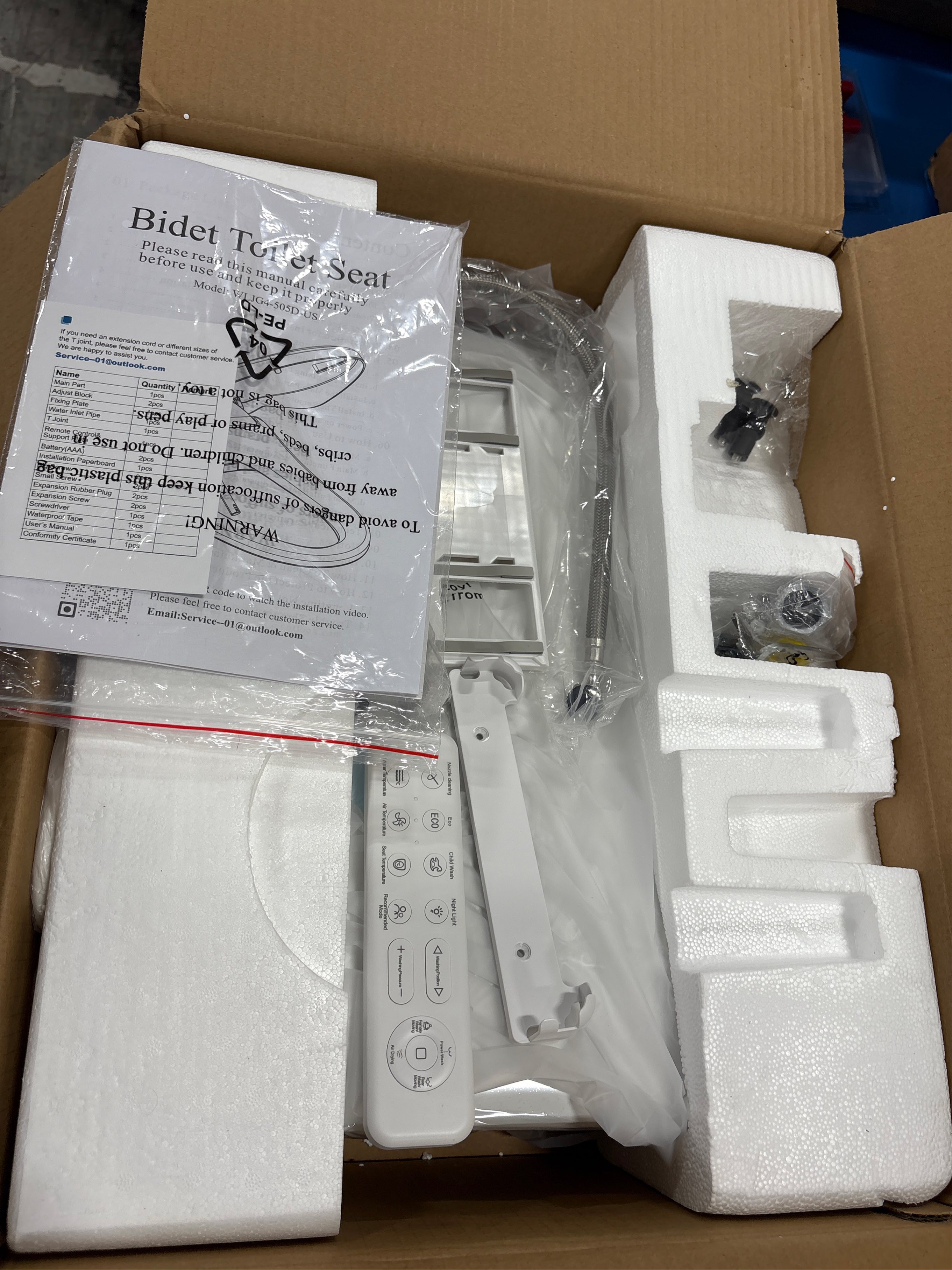 Bidet Toilet Seat Round Smart Electric Heated Toilet Seat with Warm Water & Dryer, Feminine & Child Wash, Self-Clean Stainless Steel Nozzle, Adjustable Water Pressure, Slow Close Lid