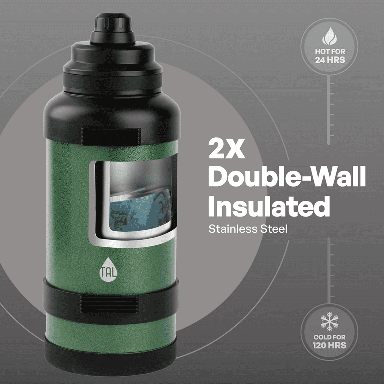 TAL 3L Stainless Steel Water Bottle, Green