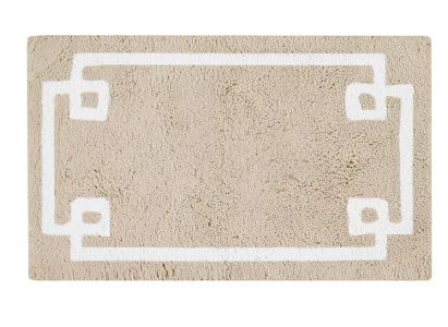 Medium Madison Park Ethan Cotton Tufted Border Geometric Bathroom Rug Taupe