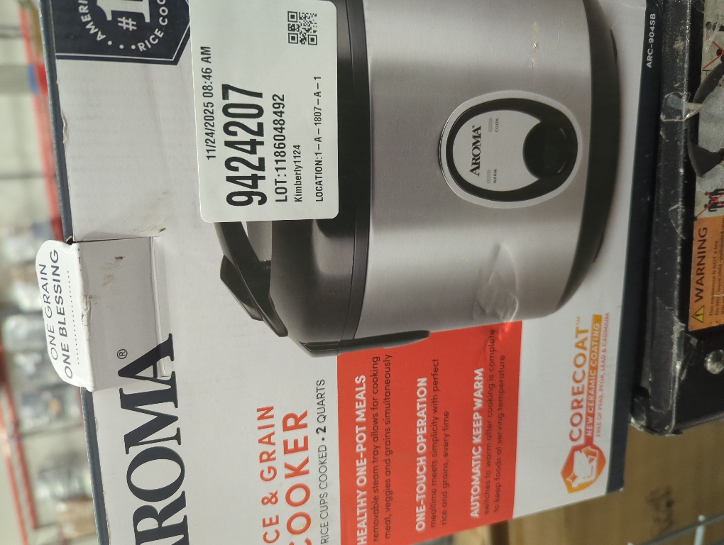 Aroma 8 Cup Rice Cooker - Stainless Steel ARC-904SB