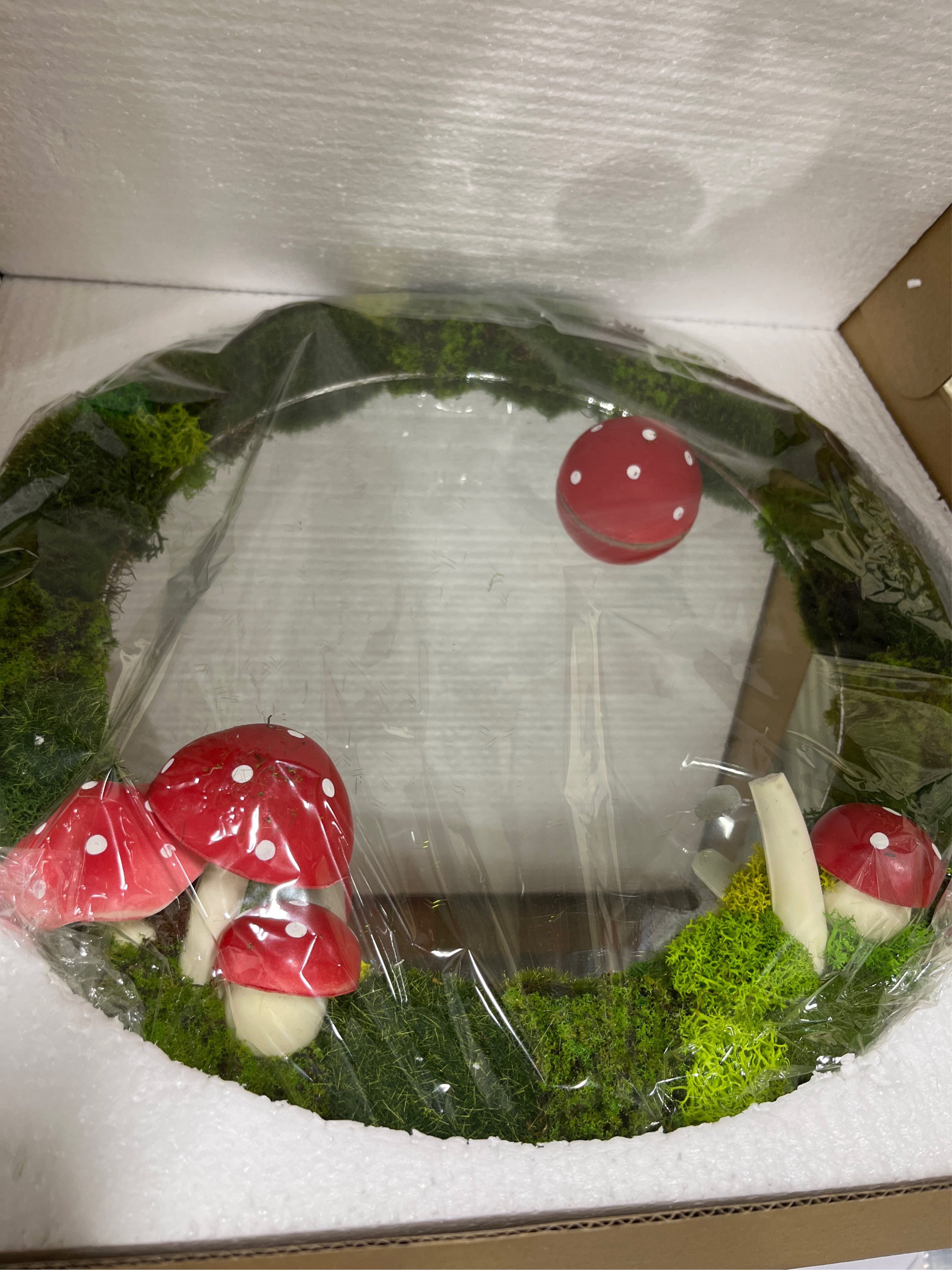 Lidy Mushroom Mirror 14'' - Mirrors for Wall with Preserved Moss - Handcrafted Mushroom Decor - Fairy & Forest Decor, Perfect for Nursery and Cottagecore Aesthetic