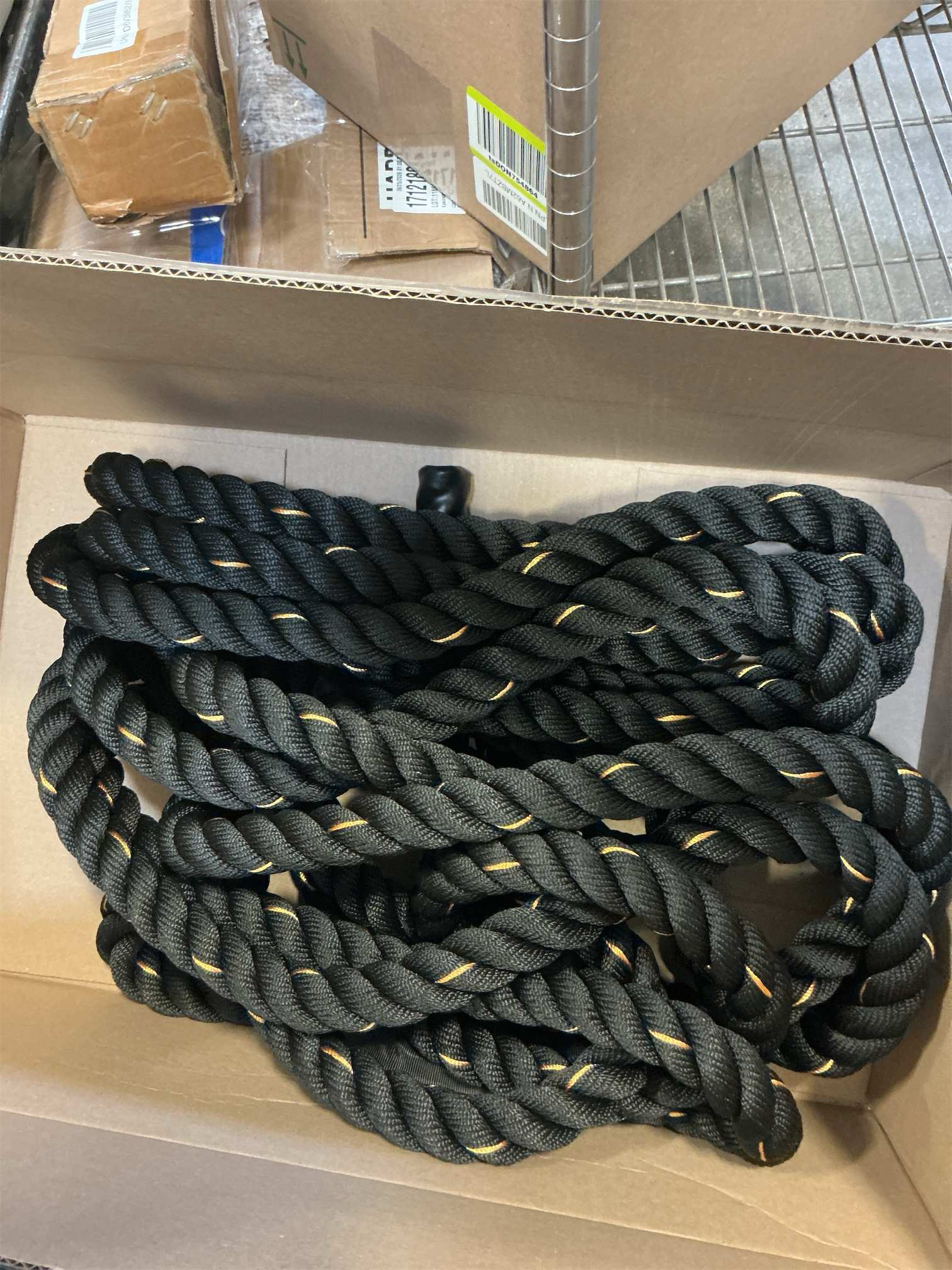 Fitvids Battle Rope 1.5Inch 2 Inch Diameter Poly Dacron 30 FT – 40 FT – 1.5-Inch, 30FT – Black