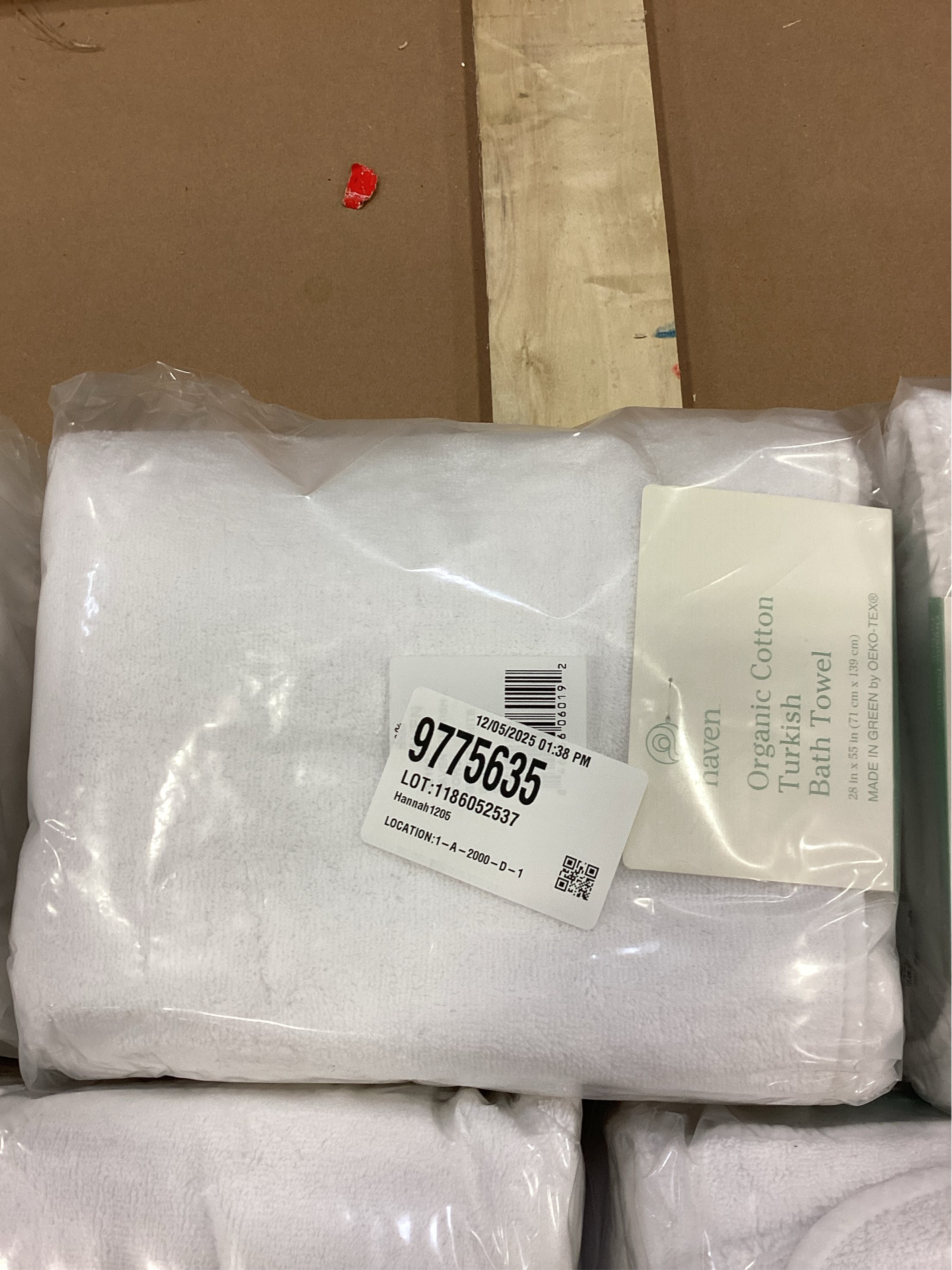 Haven Turkish Cotton Bath Towel in Bright White 2 pack