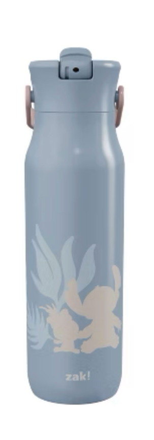 Zak Designs 32oz Stitch Stainless Steel Vacuum Insulated Water Bottle with Straw Lid Blue & Zak Designs 25oz Stitch Double-Wall Plastic Straw Tumbler with Topper Blue