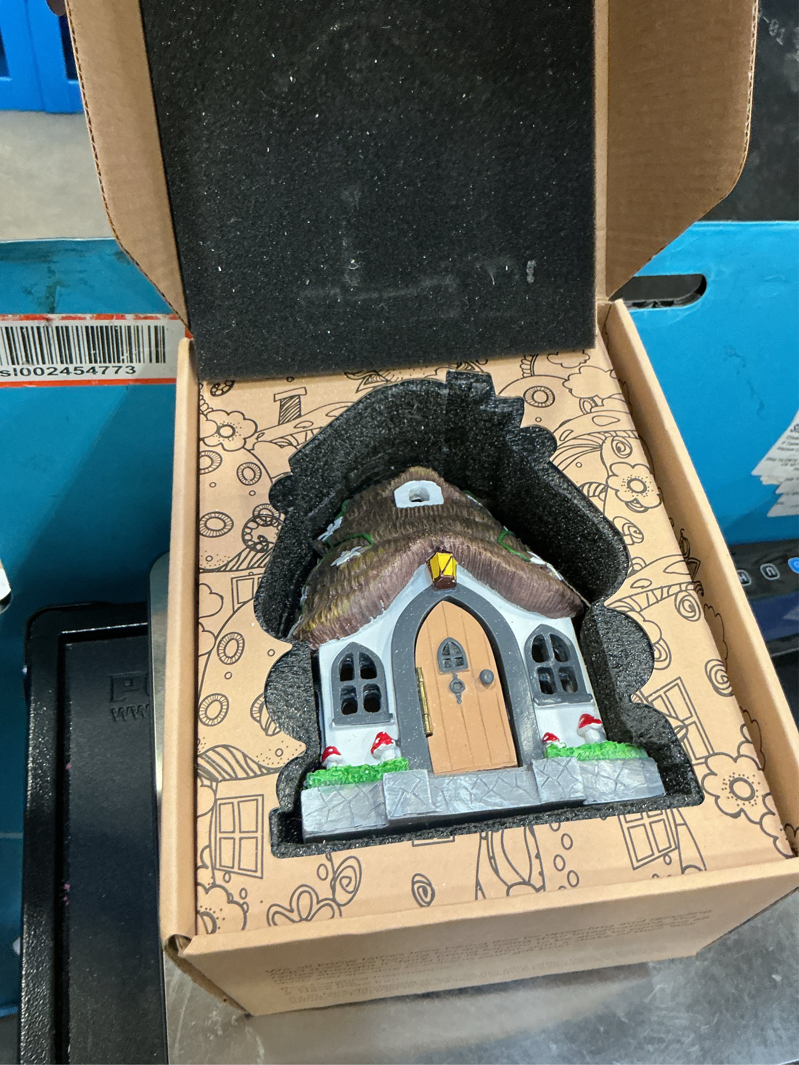 WILD PIXY Fairy Garden House - Glow in The Dark Fairy Cottage with Opening Door and Solar LED Light, Beautiful Miniature Garden Decoration for Indoor or Outdoor Fairy Gardens - 7.1 Fairy House