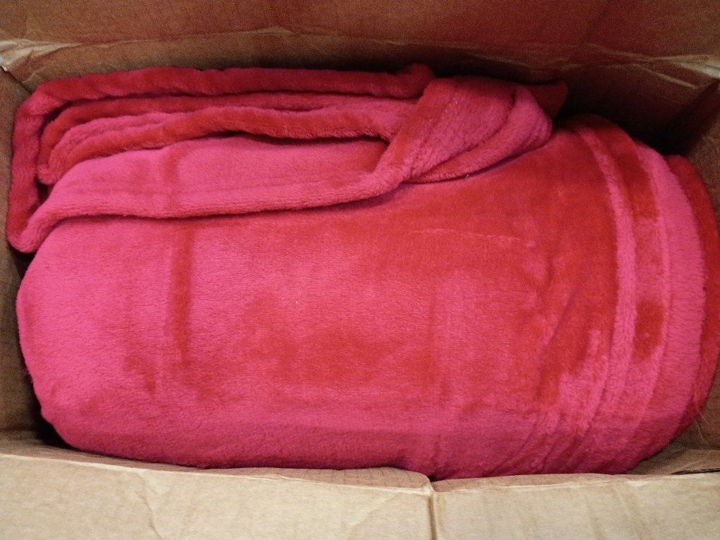 Flannel Fleece Luxury Blanket Red Queen(90x90) Size Lightweight Cozy Plush Microfiber Solid Blanket by Bedsure