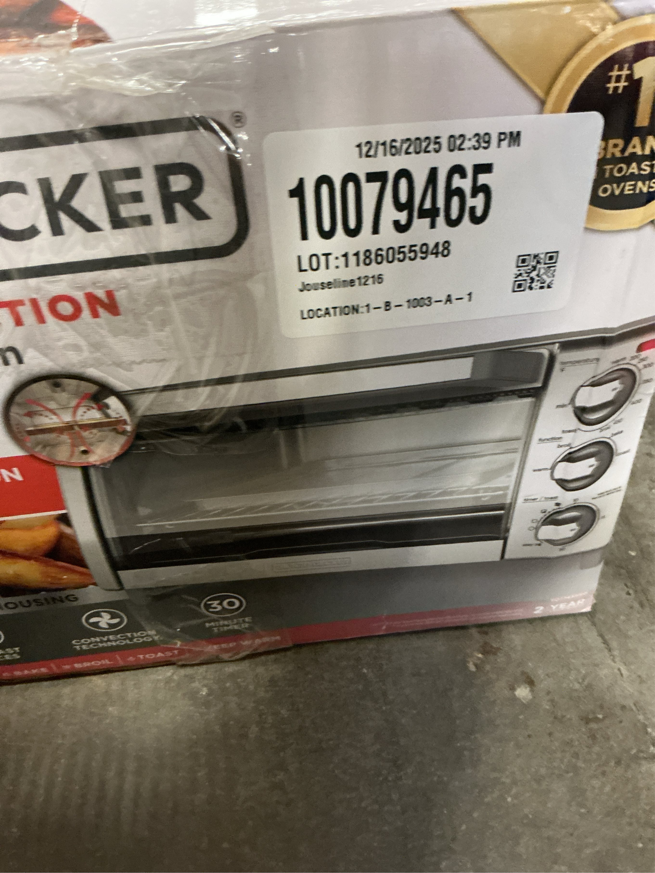 Black and Decker Natural Convection 4 Slice Toaster Oven in Stainless Steel