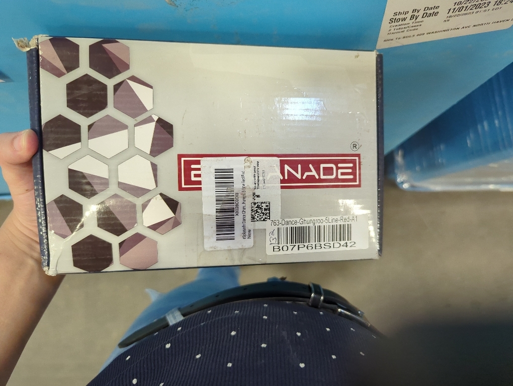 eSplanade Dance Ghungroo (50   50) Red 5 Line Ghungroo with Cushion Pads | Bell, Ghungru 5 Line Red Pad