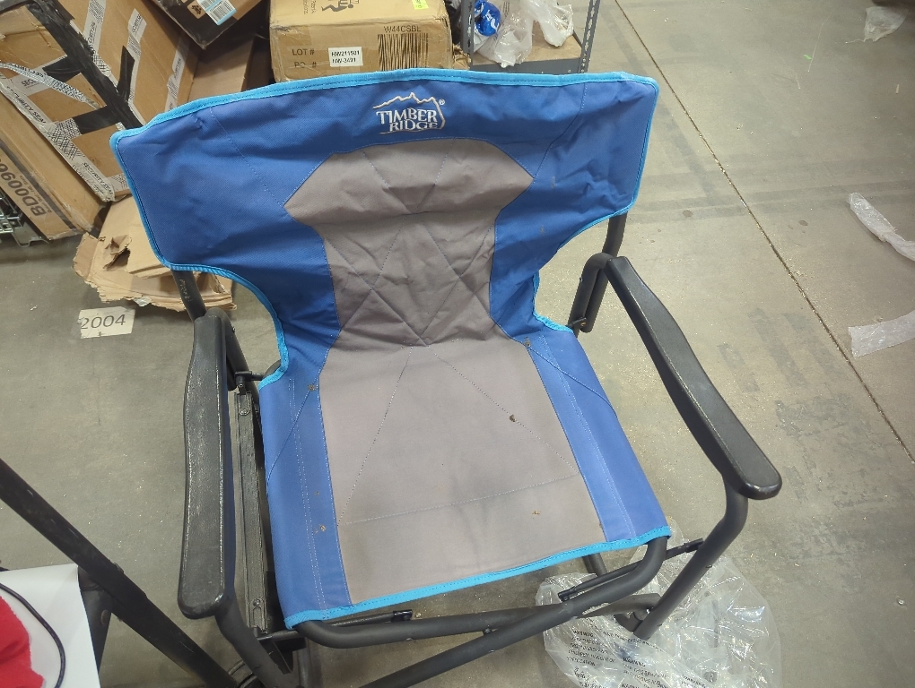 Size Large Color Blue Timber Ridge Aluminum Oversized Camping Chair,