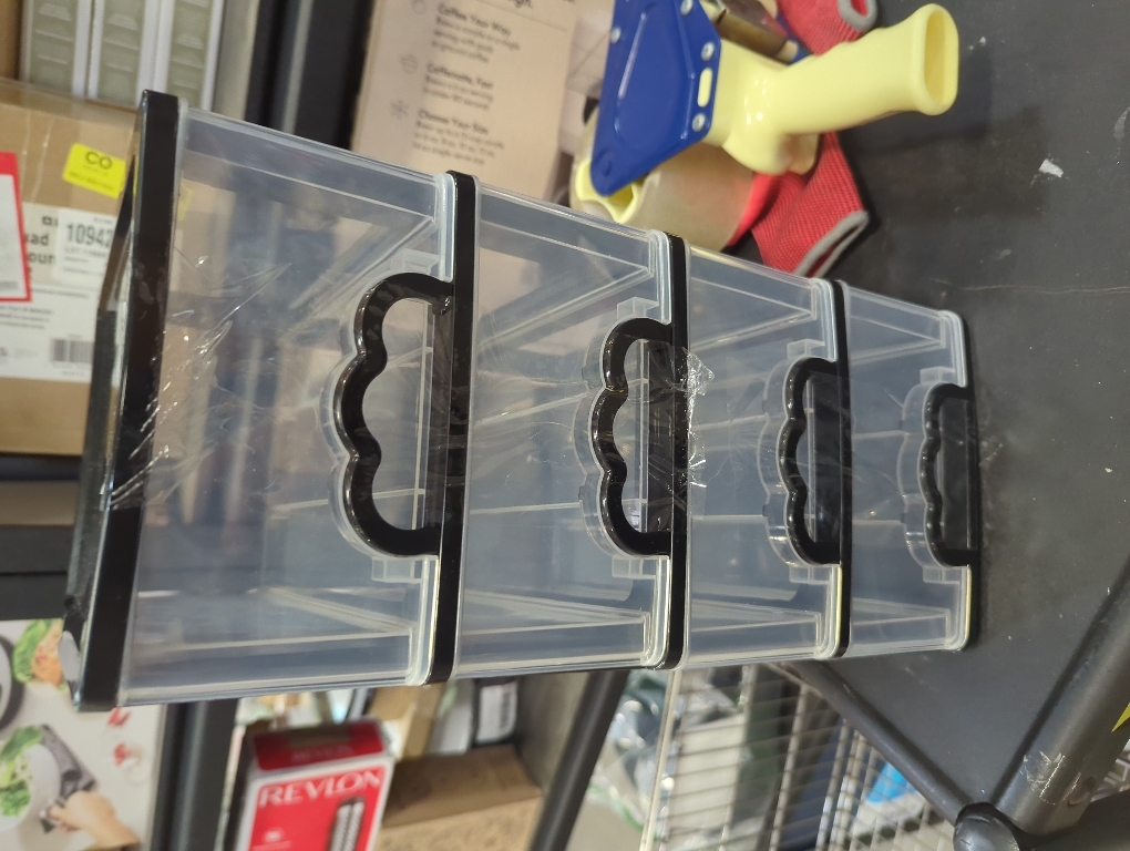 Desktop Organizer with 4 Drawers, Clear Plastic Storage Drawer Unit, Small Desk Organizer Storage Box, Durable Storage Bin Container Case for Countertop Stationery Pens Makeup Office Supplies