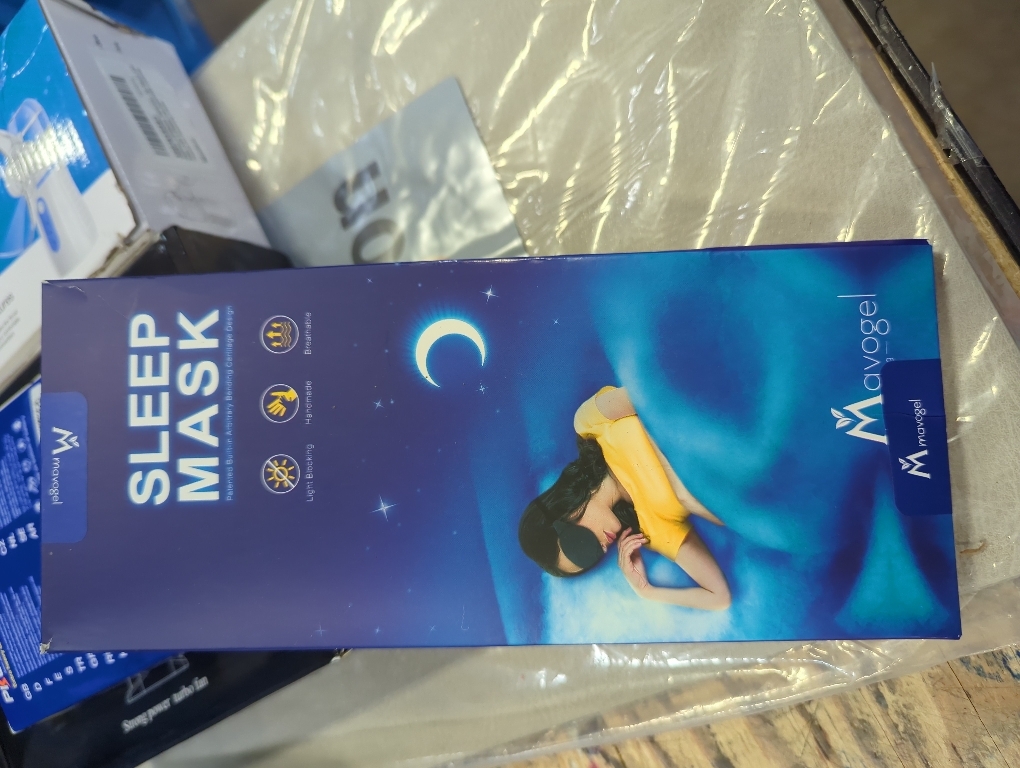 Mavogel Cotton Sleep Eye Mask - Updated Design Light Blocking with Adjustable Nose Bridge, Soft and Comfortable Night Eye Mask for Men Women, Eye Blinder for Shift Work, Includes Travel Pouch, Black