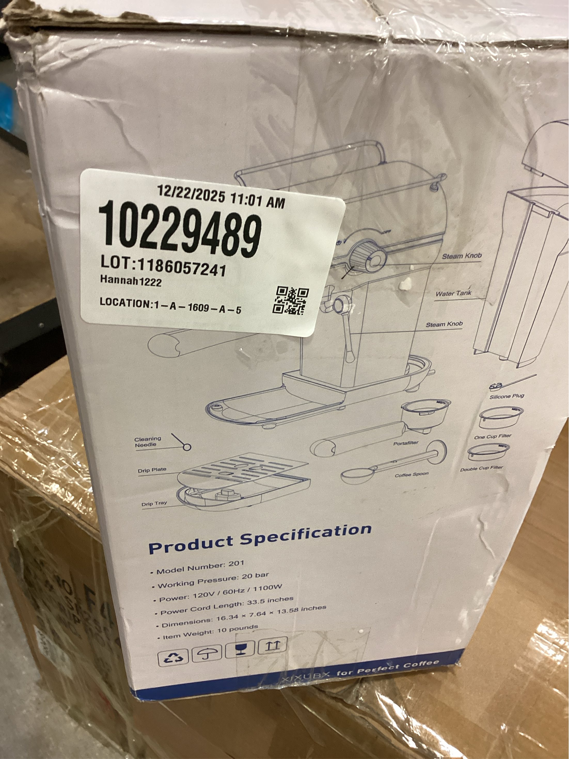 Espresso Machine, 20 BAR Pump Temperature Control, Compact Espresso Maker with Steam Milk Frother, Professional Coffee Makers for Home, Cappuccino, Latte, Gifts for Coffee Lover, Black