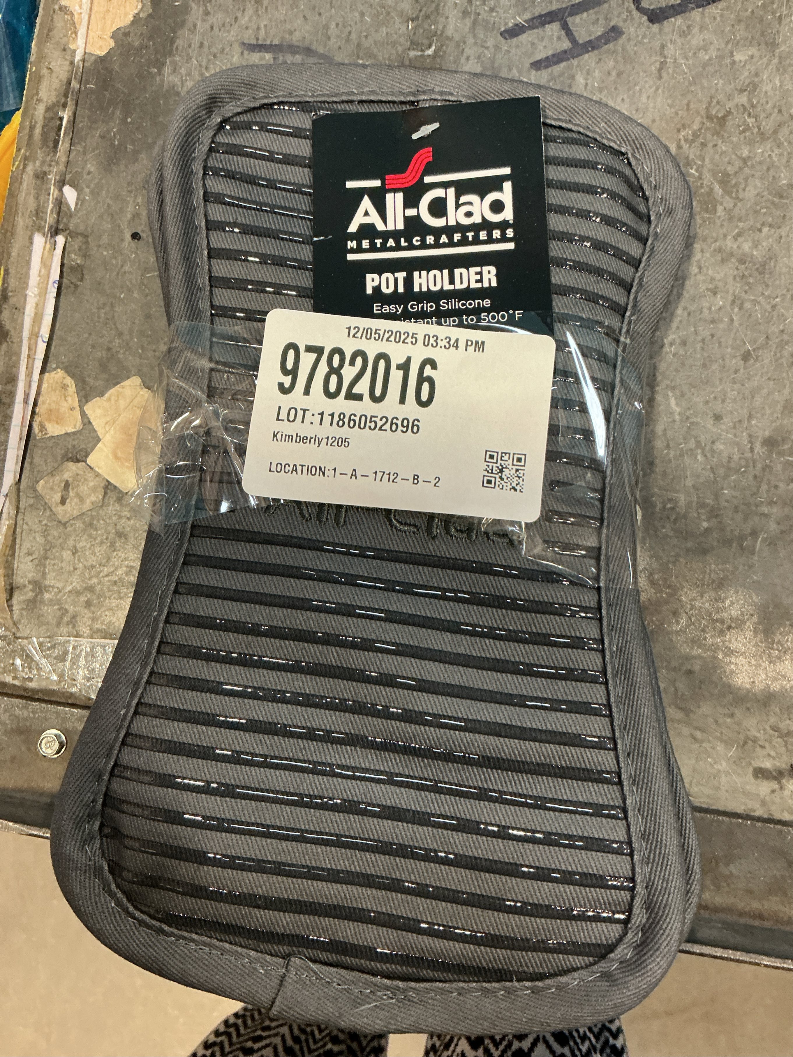 All-Clad Cotton Pot Holder, 1-Pack, Pewter