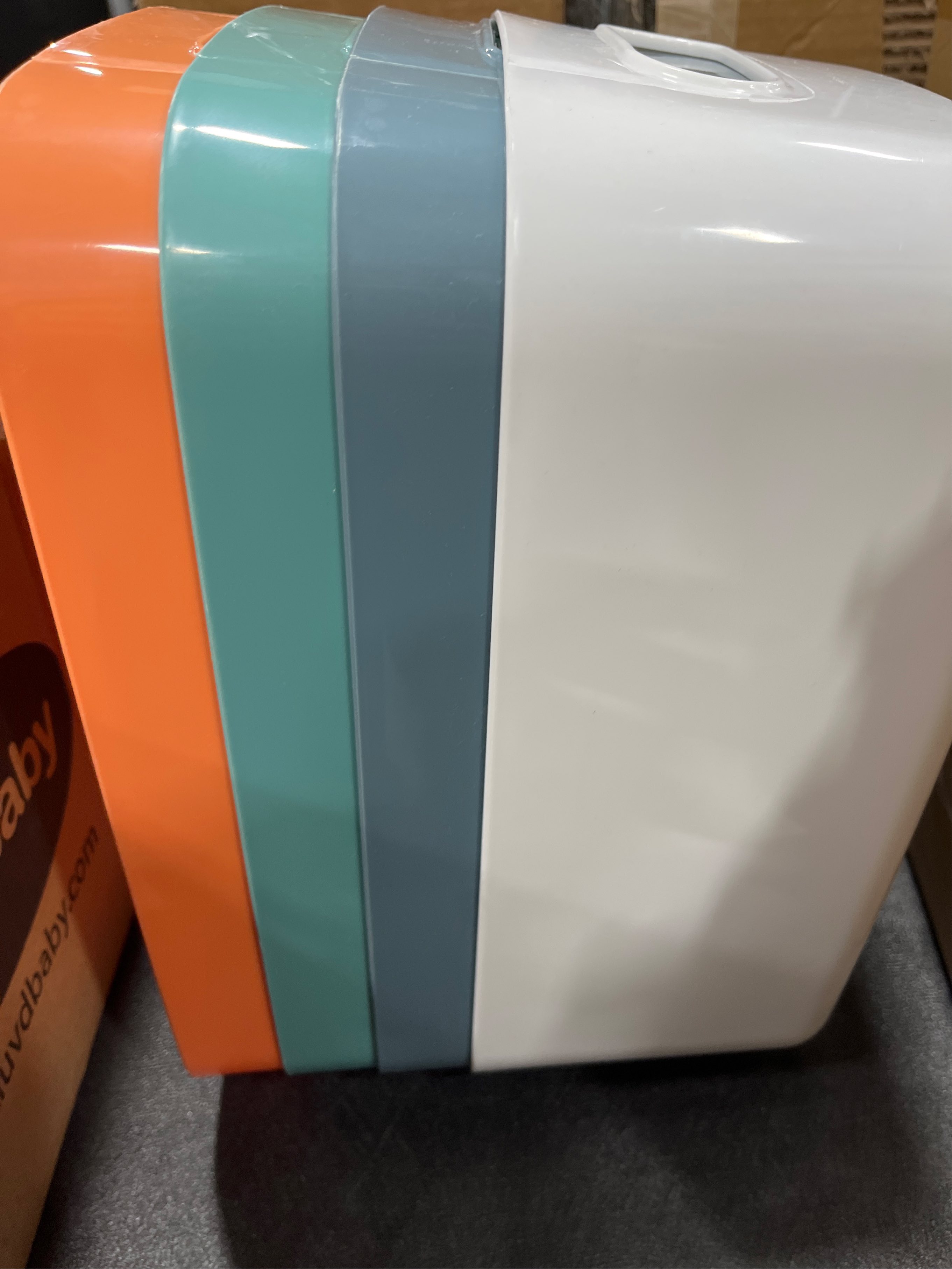 OWill 4 Pack 7.2 L Plastic Storage B-ins and Baskets for Efficient Home Classroom Organization - Small Containers in Multiple Colors for Kitchen, Cupboard Box, Bathroom Organizer on Shelves and Tubs