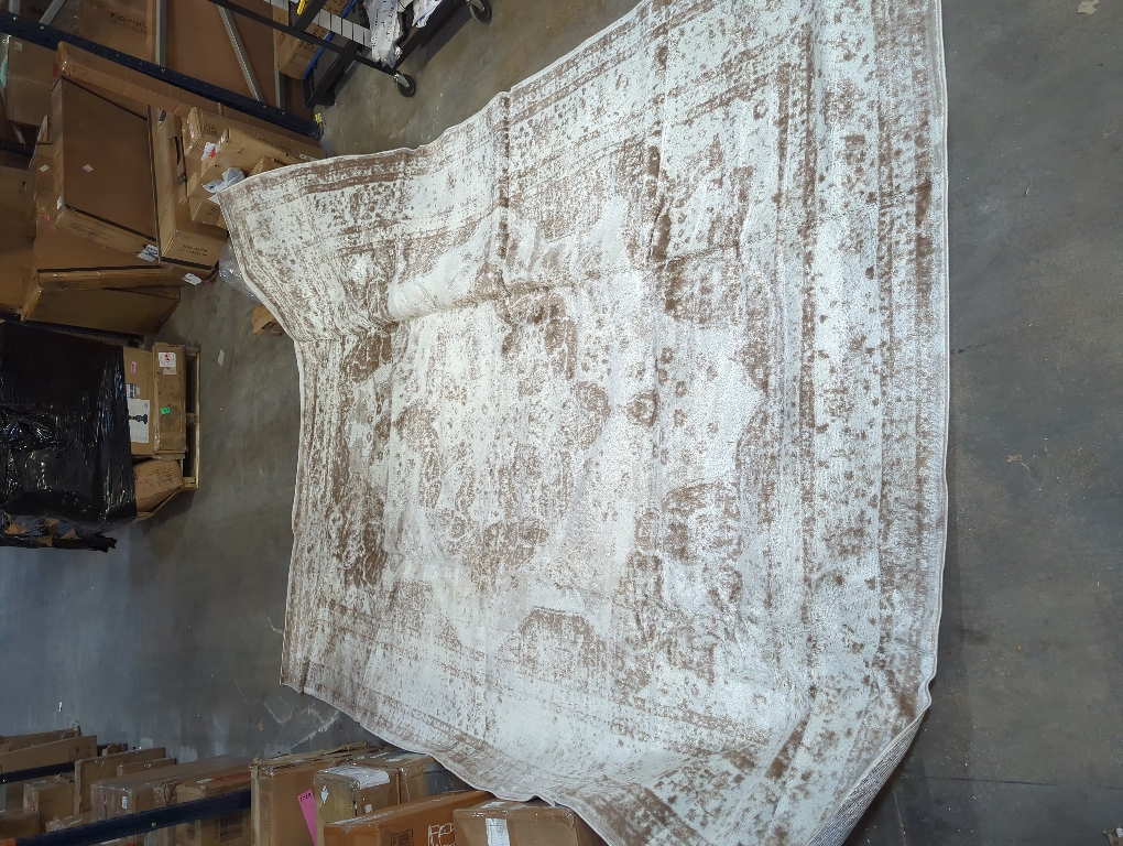 Unique Loom 9'x12' Rug White and Brown
