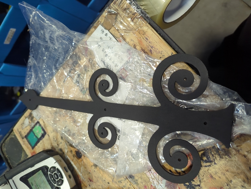 Renovators Supply Manufacturing Garage Door Decorative Hardware 16 In. Black Wrought Iron Rust Resistant Spade Styled Rustic Dummy Strap Hinge With Mounting Hardware, Pack Of 2