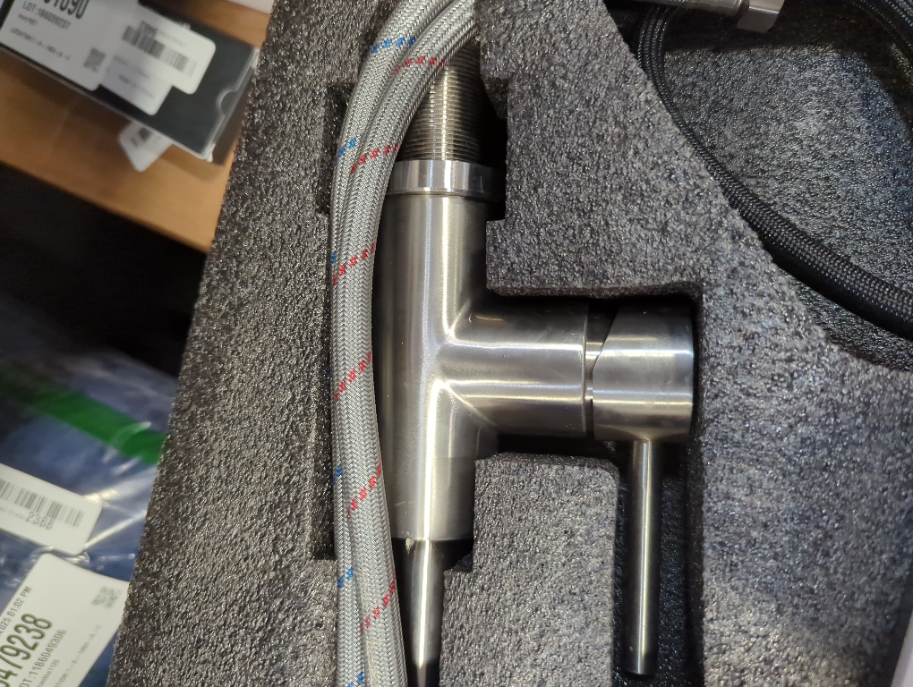 Kitchen Faucet with Pull Down Sprayer SUS304 Stainless Steel High Arc Brushed Nickel Pull Out Kitchen Sink Faucets Utility Laundry Farmhouse Camper Rv Modern for 1 or 3 Hole Sink, KF1-BN