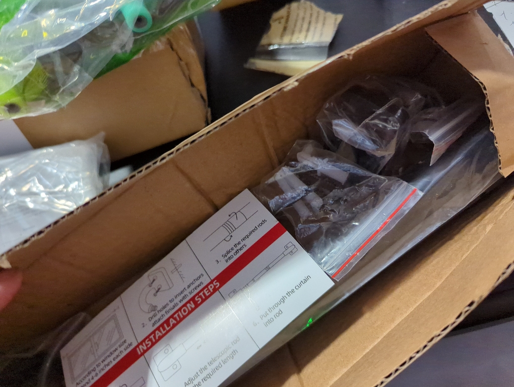 Curtain Rod for Windows 36 to 48 Inches, Blackout Wrap Around Curtain Rod for Bedroom, Living Room, 1 Inch Diamete Adjustable Drapery Rods,Matte Black