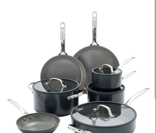 GREENPAN ERAS CERAMIC NON-STICK COOKWARE SET 11-PIECE - Blue