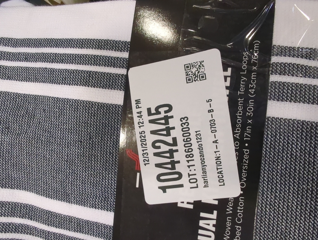 All-Clad Striped Dual Kitchen Towel in Black 2 pack