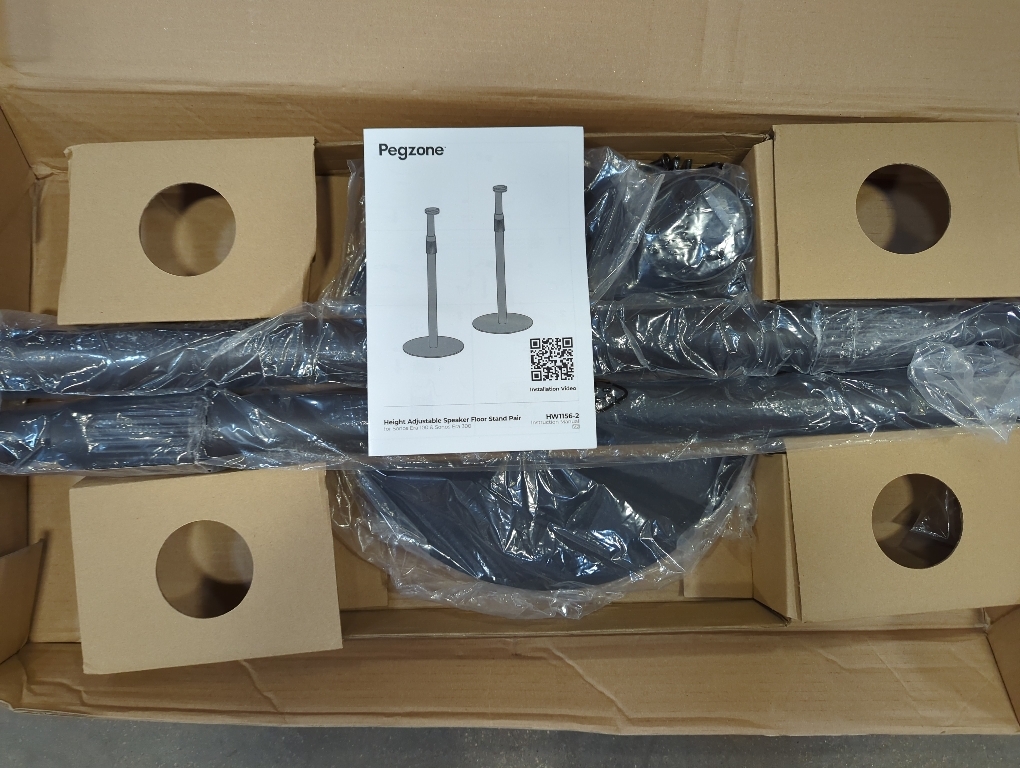 Adjustable Height Speaker Stands Compatible with SONOS Era 300 and Era 100, Height Adjustable up to 42.6'', Floor Stands with Cable Management, Speaker Mount, Black, 2 Pack (Pair)