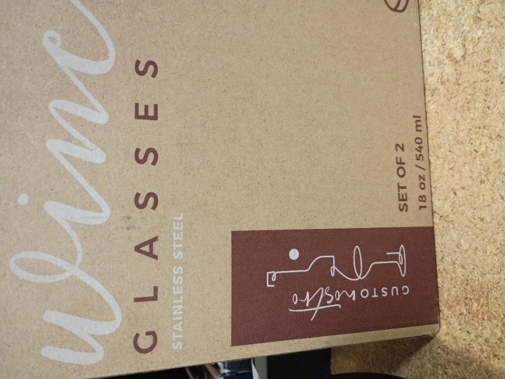 Gusto Nostro Stainless Steel Wine Glass - 18 oz - Cute, Unbreakable Wine Glasses for Travel, Camping and Pool - Fancy, Unique and Cool Portable Metal Wine Glass for Outdoor Events, Picnics (Set of 2)