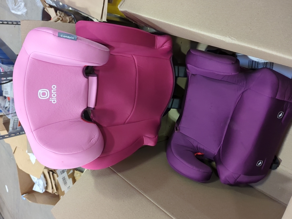 Diono Cambria LE, 2-in-1 Belt Positioning Booster Seat,Backless and High-Back Booster seat for Children from 40—120 lb,17 Wide,6 Headrest Positions,Lightweight with Latch,Pink