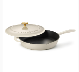 Tramontina Bestow Enameled Cast Iron Skillet with Lid, 12-inch Frying Pan, Blue