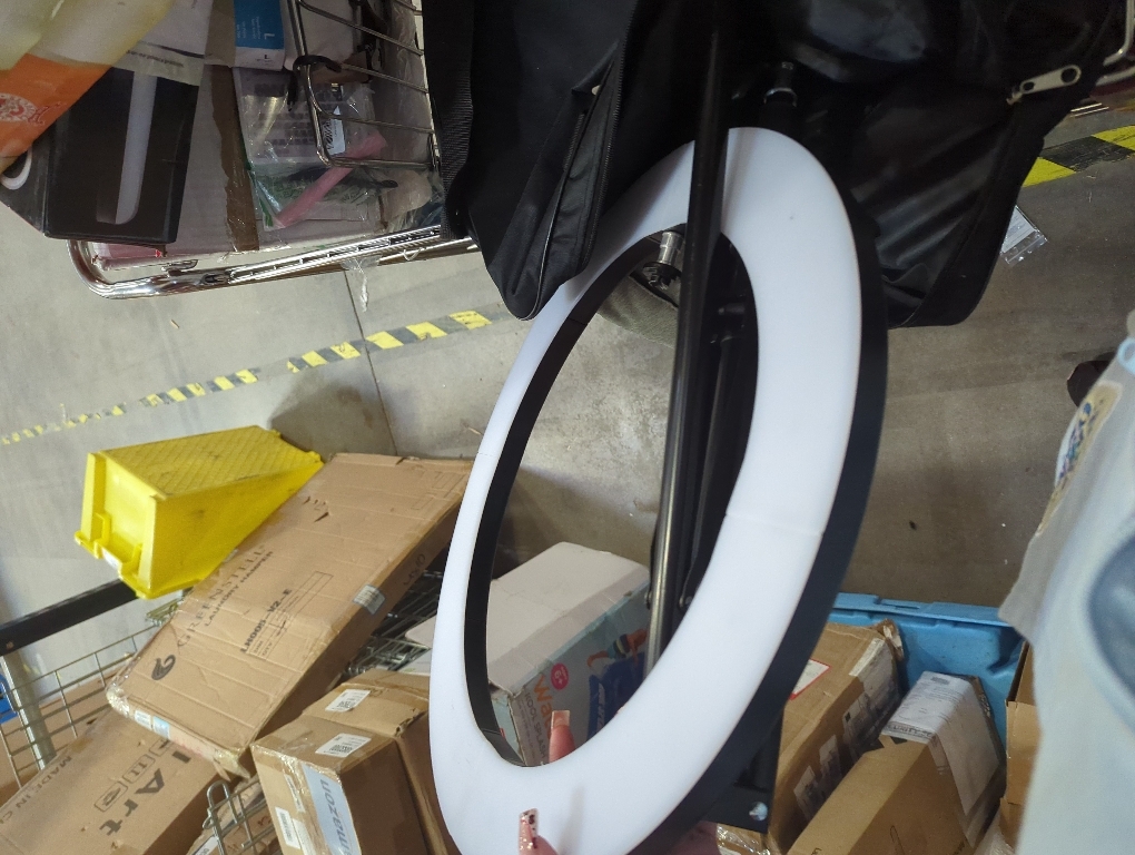 Yidoblo 18 Inch LED Ring Light Kit Bi Color Dimmable Photo Studio Video Portrait Film Selfie YouTube Photography Continuous Lighting Kits w Phone/Camera Holder,Makeup Mirror,Light Stand and Bag White