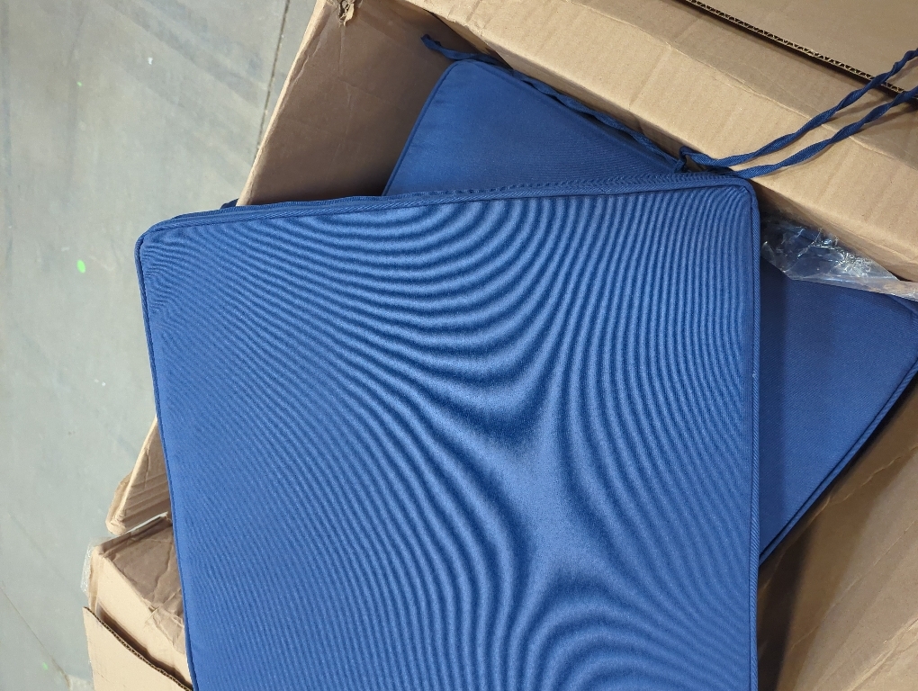 Outdoor Chair Cushions Set of 4, Waterproof Patio Chair Cushions, 19 x 19x 3 Patio Cushion for Outdoor Furniture, Outdoors Seat Cushion for Patios Furniture with Handle and Ties, Navy Blue