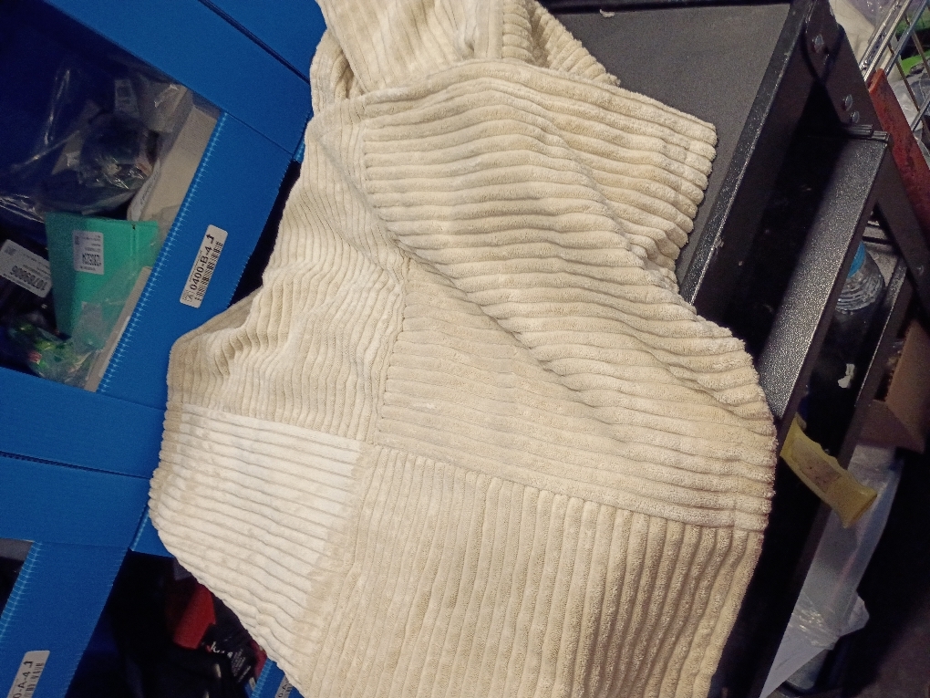 MIULEE Decorative Throw Pillow Covers for Couch Bed Livingroom 18x18 Inch Set of 2 Beige Boho Accent Throw Pllows Broadside Striped Patchwork Soft Corduroy Pillowcases