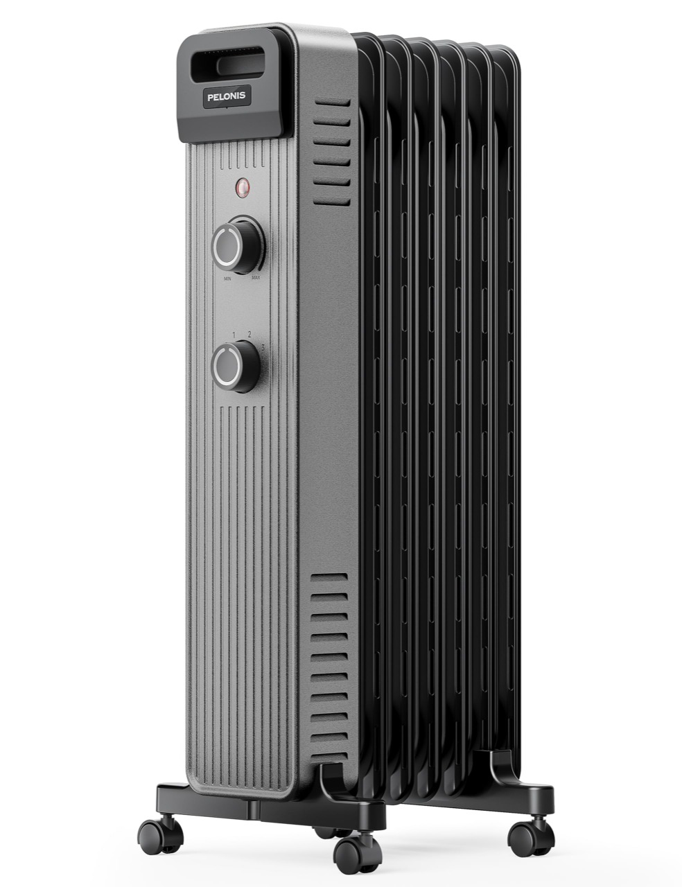 Pelonis Oil Filled Radiator Heater for Large Space, 2025 Upgraded, Space Heaters with 1500W Quiet Warmth Radiant Heater, 3 Heating Modes, Overheat & Tip-Over Protection, Adjustable Thermostat, Black