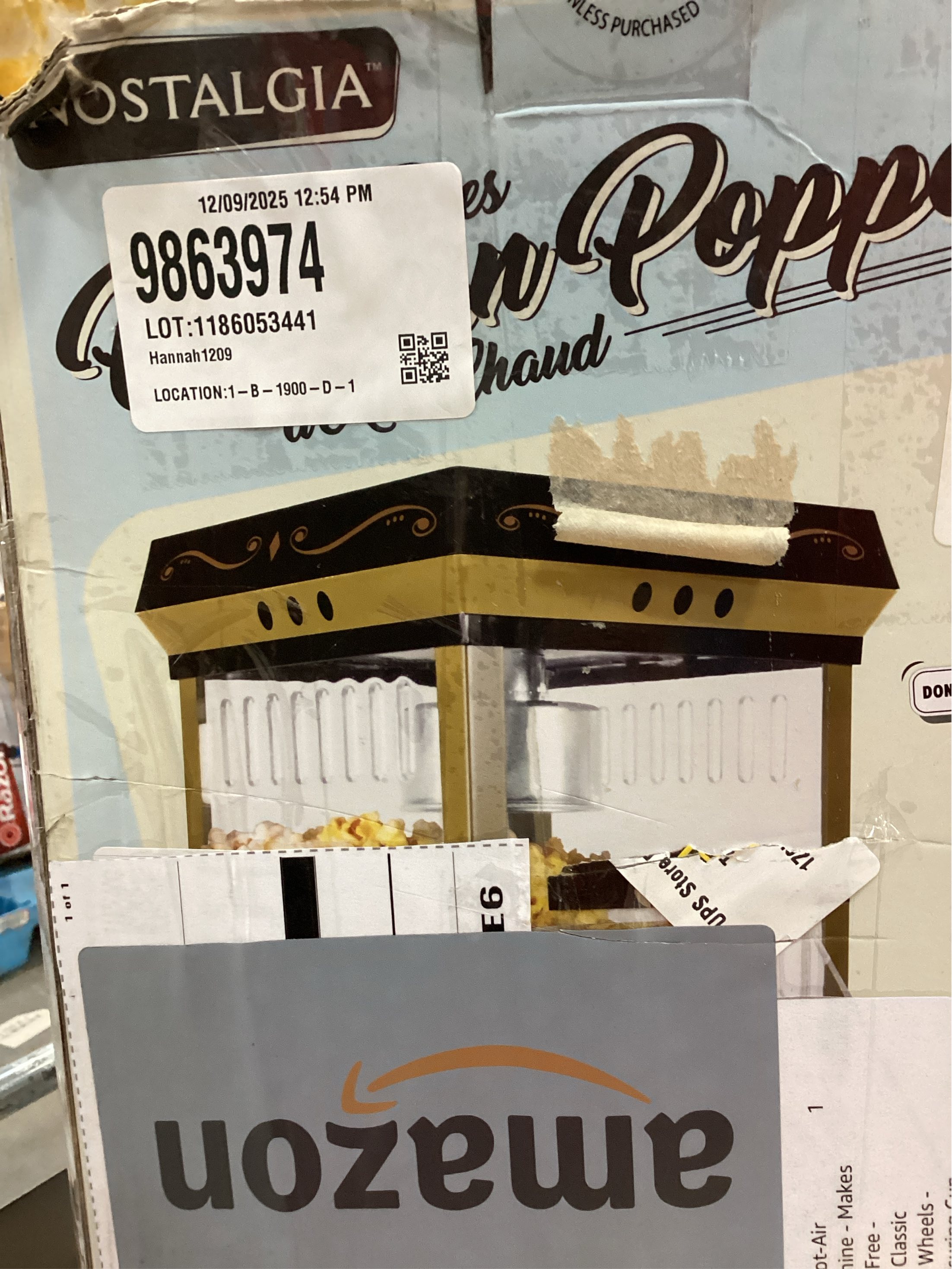 NHAP501BK6A 12-Cup Hot Air Popcorn Machine in Black